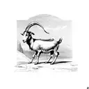 a goat standing on hind legs tattoo design idea