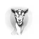profile of a goat standing on hind legs  tattoo design idea