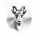 profile of a goat standing on hind legs  tattoo design idea