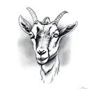 profile of a goat standing on hind legs  tattoo design idea