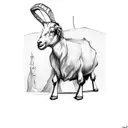 goat standing on hind legs  tattoo design idea