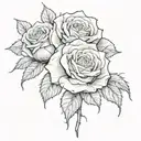 a rose which has a face with two masks on, an happy one and a sad one and thorns are falling out of it tattoo design idea