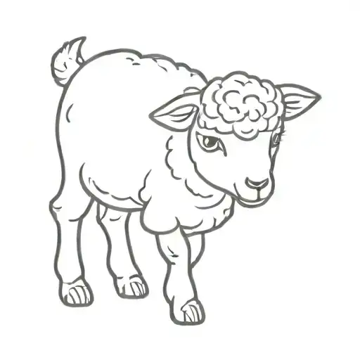 lamb cute tattoo design idea
