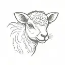 lamb cute tattoo design idea