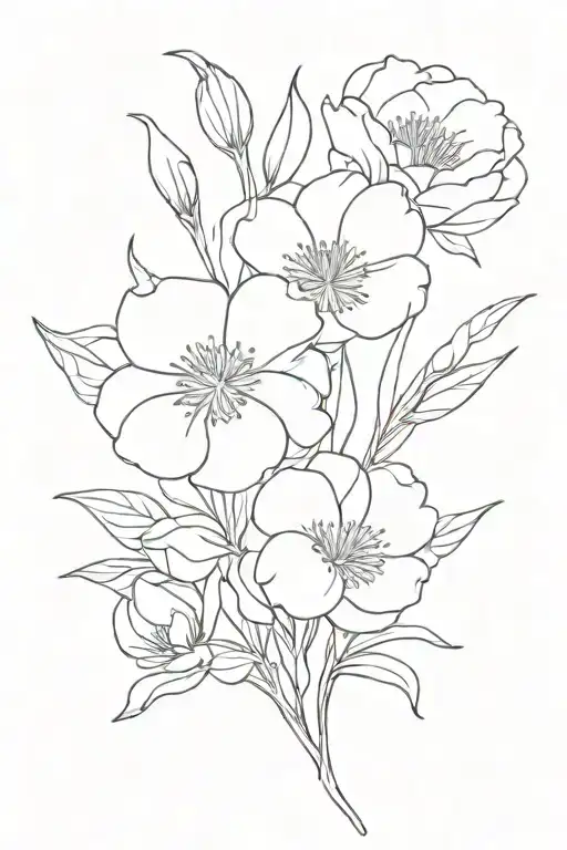 October May august November birth flower tattoo design idea