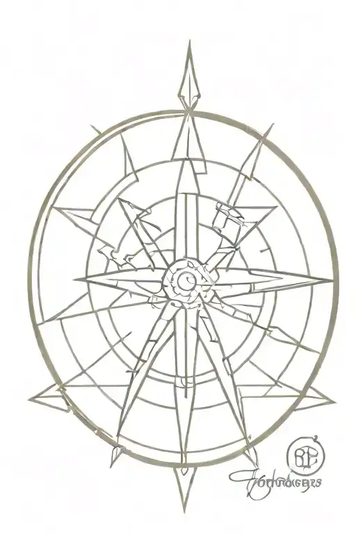 wheel of fortune number 14 tattoo design idea