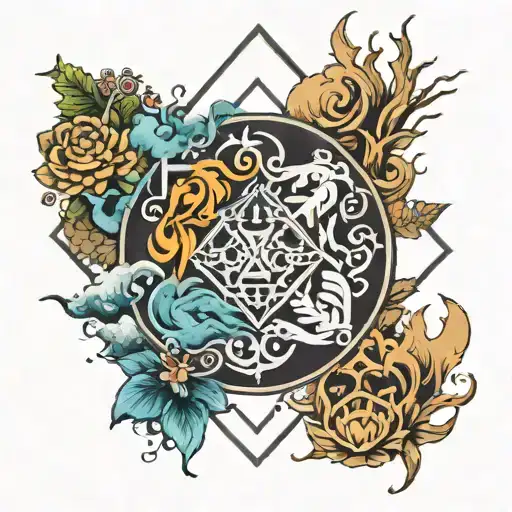 four elements tattoo design idea