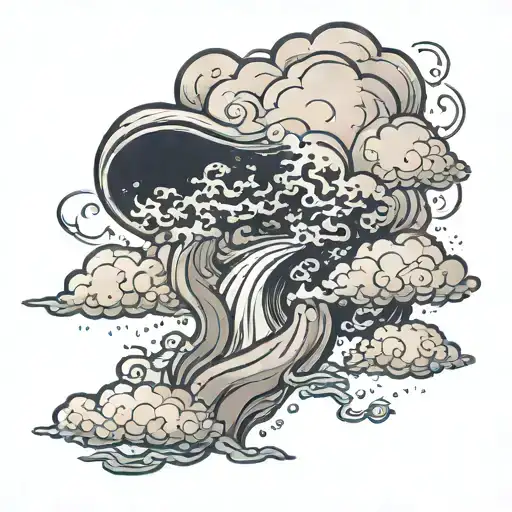 storm cloud snow tattoo design idea