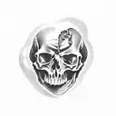 graveyard skulls dark Horror atmosphere  tattoo design idea