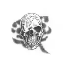 graveyard skulls dark Horror atmosphere  tattoo design idea