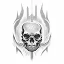 graveyard skulls dark Horror atmosphere  tattoo design idea