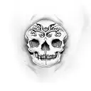 graveyard skulls dark Horror atmosphere  tattoo design idea