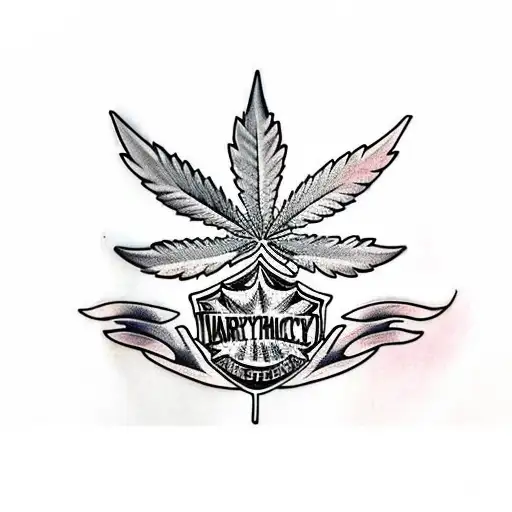 marijuana, harley Davidson tattoo design idea