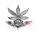 marijuana, harley Davidson tattoo design idea
