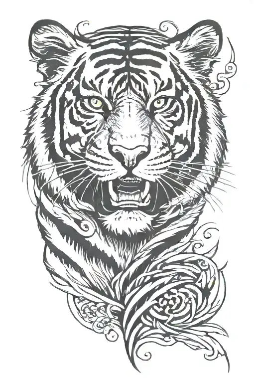 Tiger stripes tattoo design idea