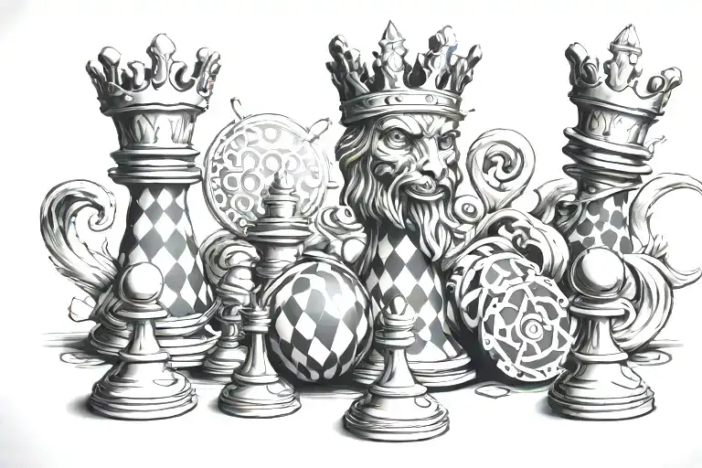 king chess piece tattoo design idea