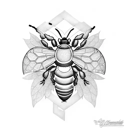 Lemon Bee Yellow tattoo design idea