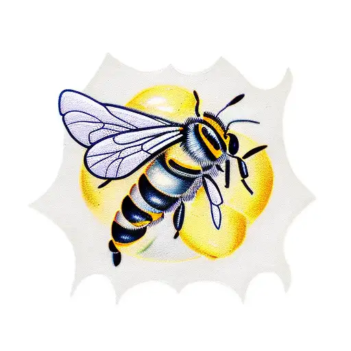 Lemon Bee Yellow tattoo design idea