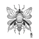Lemon Bee Yellow tattoo design idea