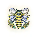 Lemon Bee Yellow tattoo design idea