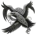 celtic raven flying tattoo design idea
