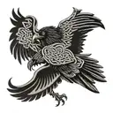 celtic raven flying tattoo design idea