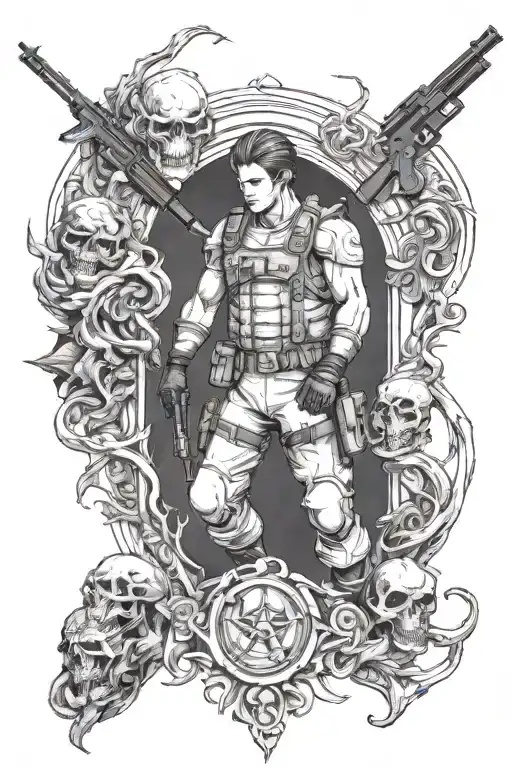 resident evil tattoo design idea