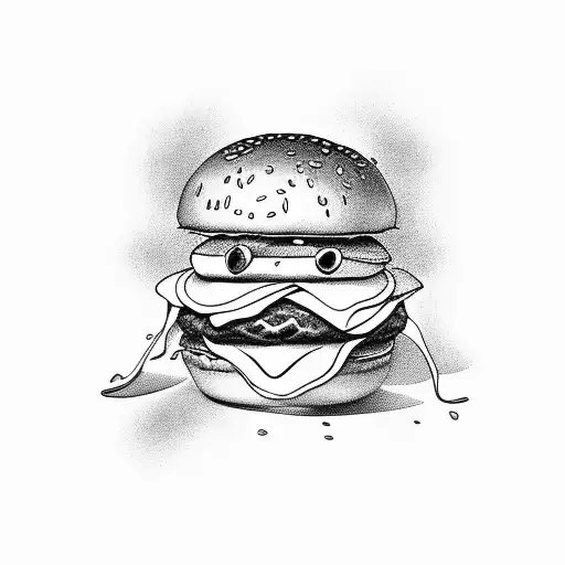 hamburger tattoo design idea