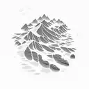 ocean desert mountains tattoo design idea