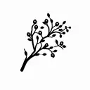 Cruz de la Victoria and Cherry Tree flowers tattoo design idea