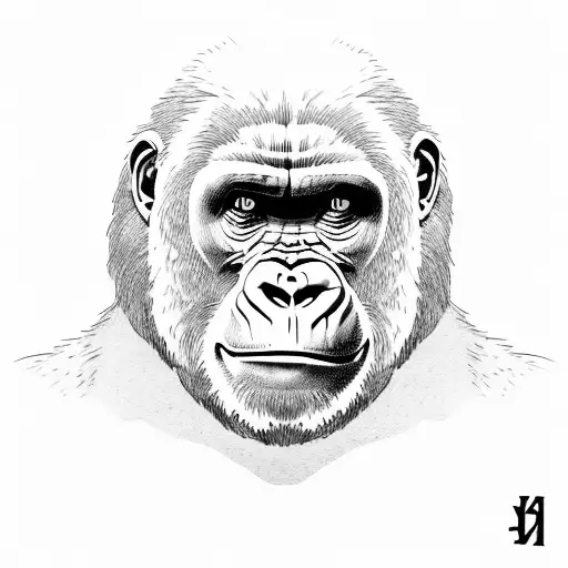 A gorilla holding a royal flush hand of cards tattoo design idea