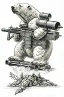 polar bear shooting a javelin missile tattoo design idea