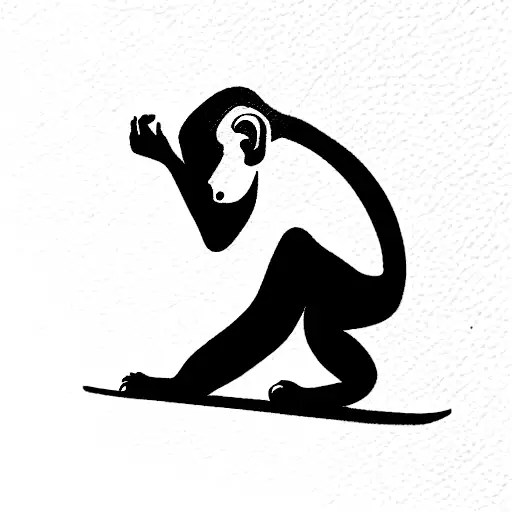 monkey on a skateboard tattoo design idea