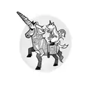 Unicorn on a skateboard drinking a beer tattoo design idea