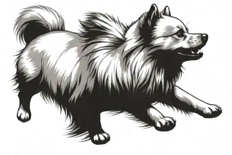 Japenese spitz dog tattoo design idea