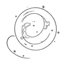 waning gibbous to waxing gibbous moon tattoo design idea
