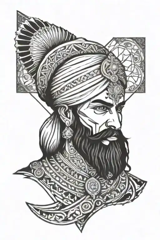 sikh warrior tattoo design idea