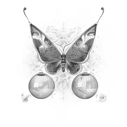 Butterfly Gipsy cart glass sphere tattoo design idea