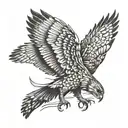 falcon diving tattoo design idea