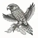 falcon diving tattoo design idea