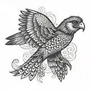 falcon diving tattoo design idea