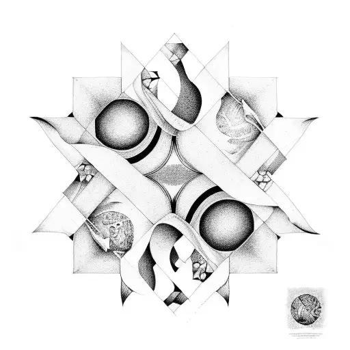 sleeve in the style of metamorphosis from MC Escher tattoo design idea