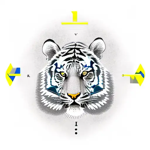 Tiger with Nordic Compass tattoo design idea