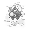 Space, nature, mountains, surf, waves, air, nasa, japan, Los Angeles, leafs, dinosaures, pixels tattoo design idea