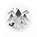 Space, nature, mountains, surf, waves, air, nasa, japan, Los Angeles, leafs, dinosaures, pixels tattoo design idea