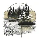 swamp and cypress trees  tattoo design idea