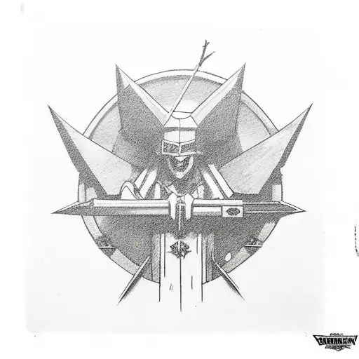 Cowboy bebop Spike vs Vicious with gothic window tattoo design idea