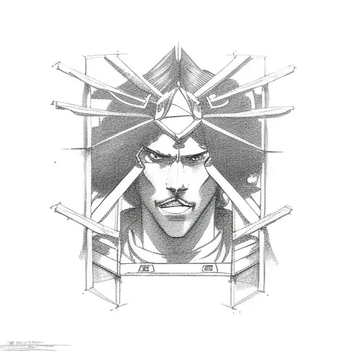 Cowboy bebop gothic window tattoo design idea