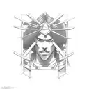 Cowboy bebop gothic window tattoo design idea