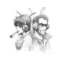 Cowboy bebop gothic window tattoo design idea